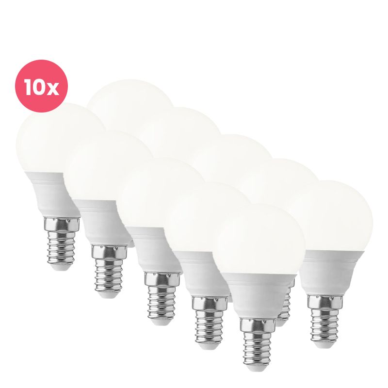 10-pack E14 LED lamp Lasco, P45, 3W, 3000K