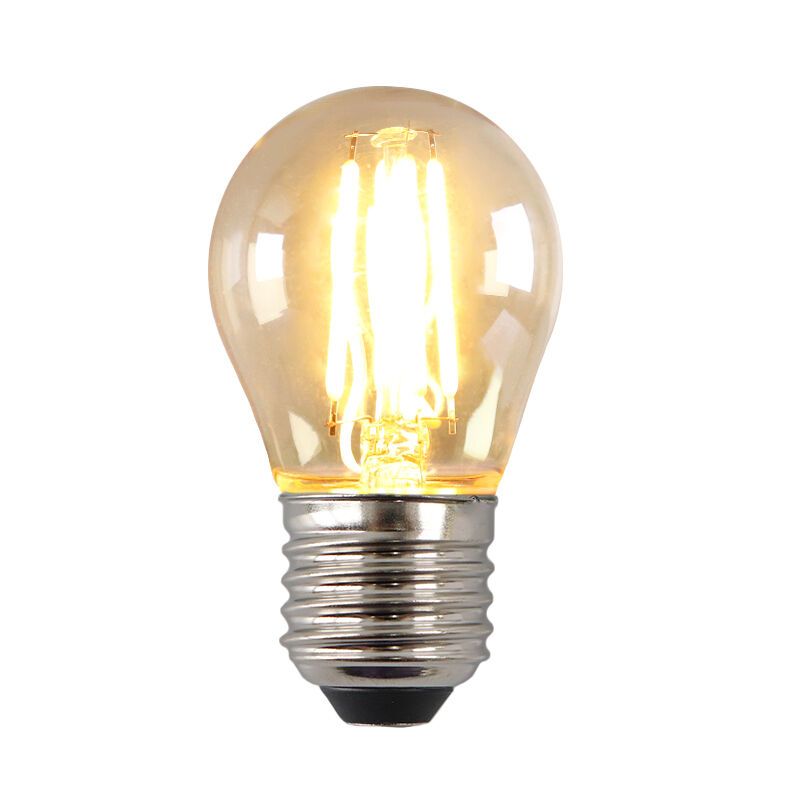 Dimbare Olucia E27 LED lamp, P45, 4W, Amber glas, 2700K Dimbare Olucia E27 LED lamp, P45, 4W, Amber glas, 2700K