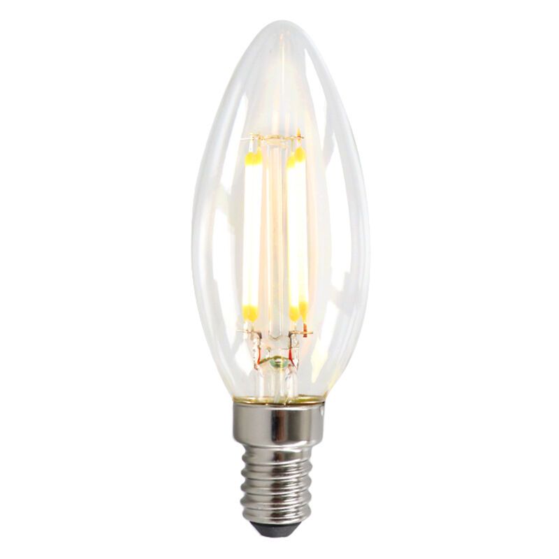 Dimbare Olucia E14 LED kaars, 3W, Transparant glas, 2700k