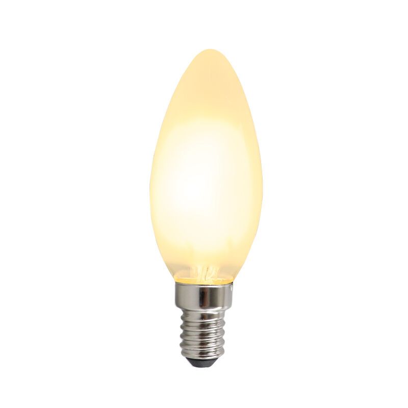 Dimbare Olucia E14 LED kaars, 3W, Wit glas, 2700k
