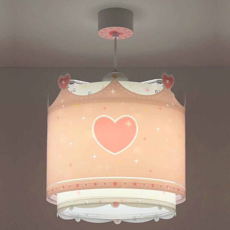 Roze kinder hanglamp Prinses, kunststof