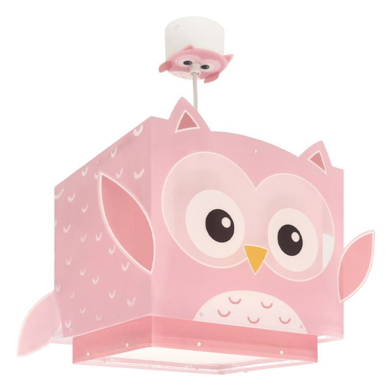 Roze kinderkamer hanglamp kunststof, Uiltjes