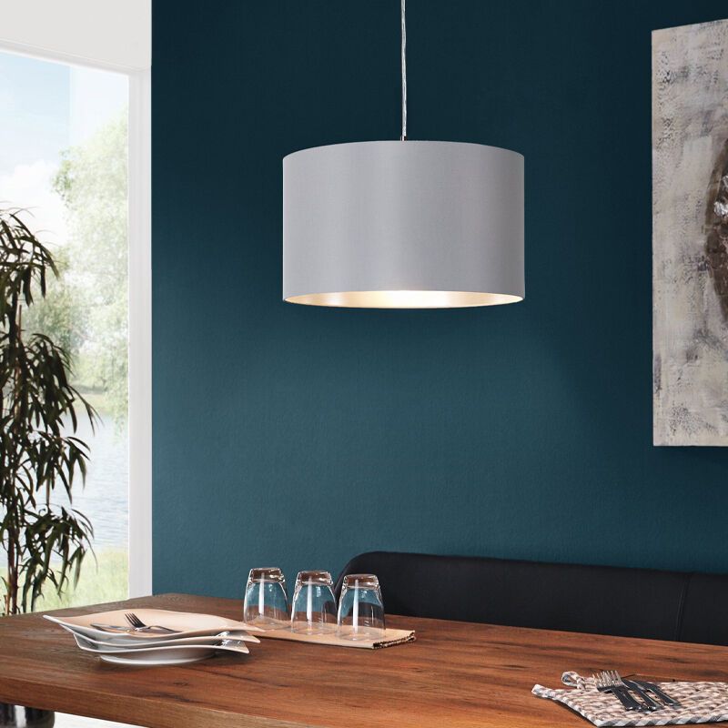 Grijze moderne hanglamp stof, Terme Grijze moderne hanglamp stof, Terme