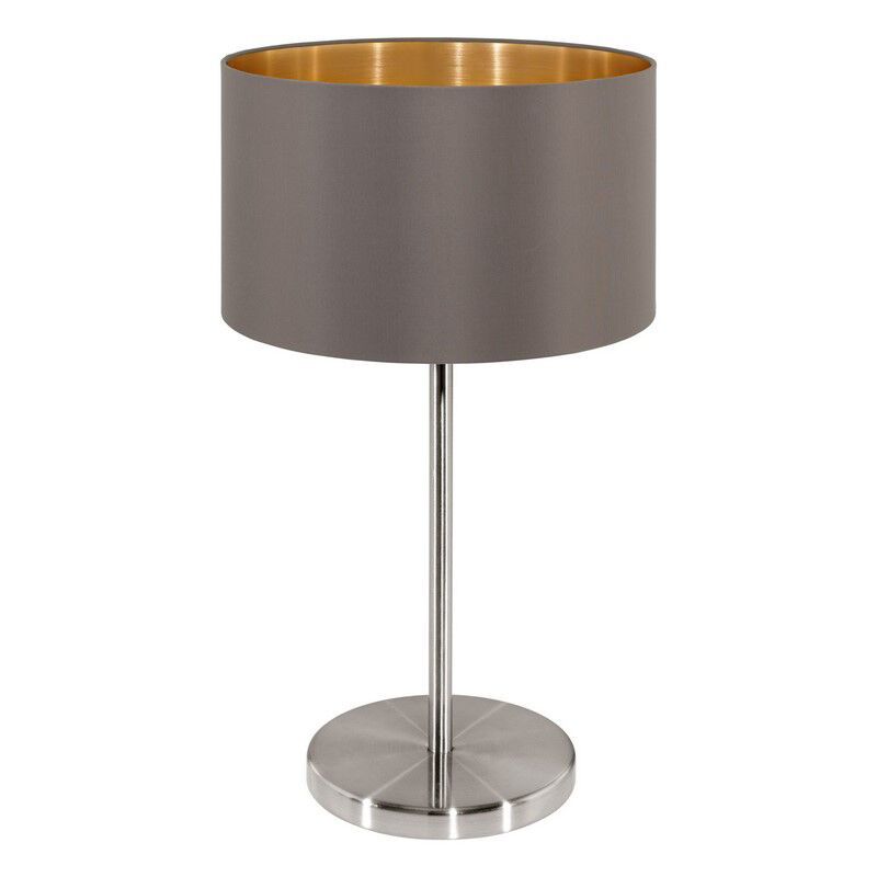 Bruine moderne tafellamp stof, Terme, met schakelaar Bruine moderne tafellamp stof, Terme, met schakelaar