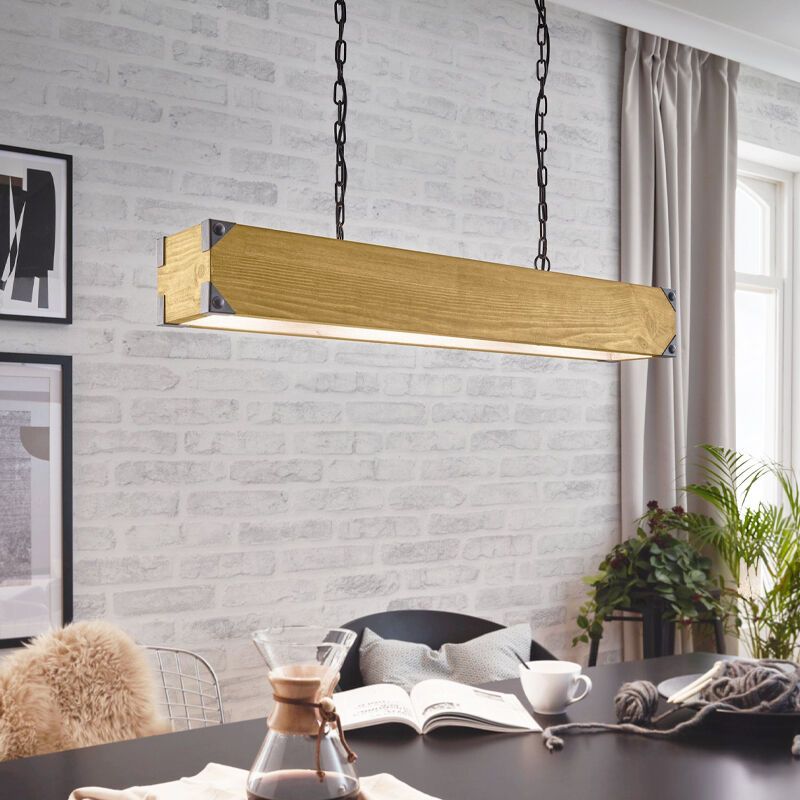 Landelijke houten balk hanglamp, Katrijn Landelijke houten balk hanglamp, Katrijn