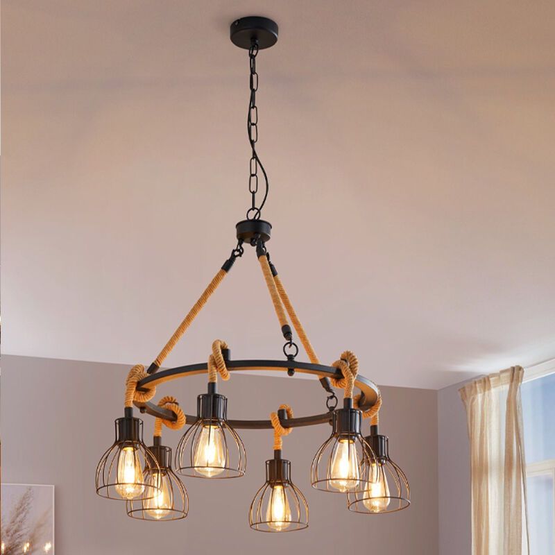 Zwarte industriële hanglamp staal, Simeon