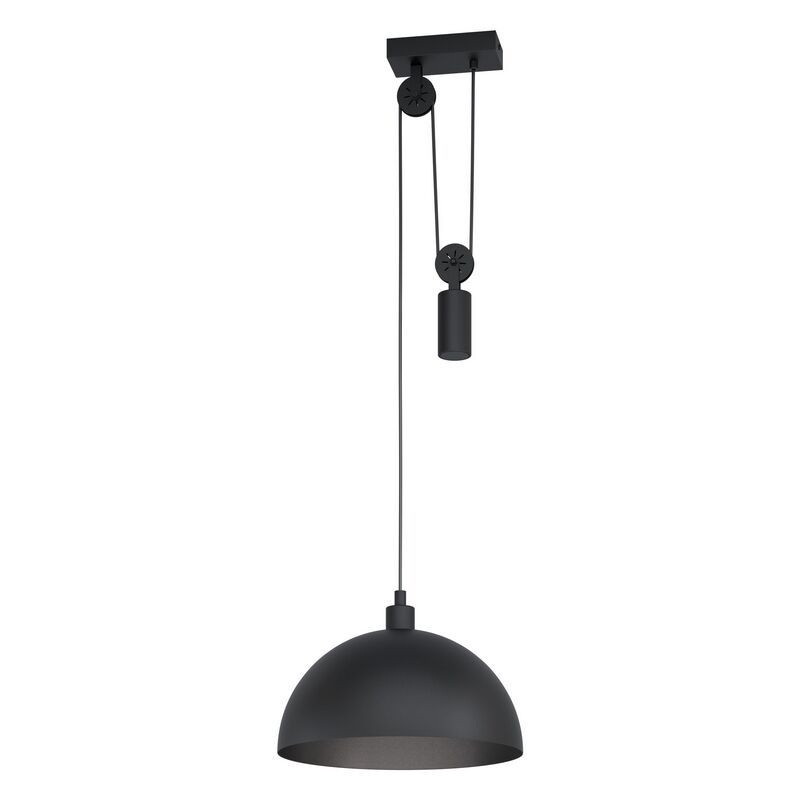 Zwarte industriële hanglamp staal, Yvette