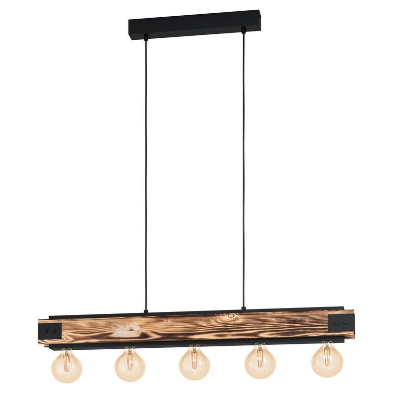 Houten balk hanglamp bruin, Dragana