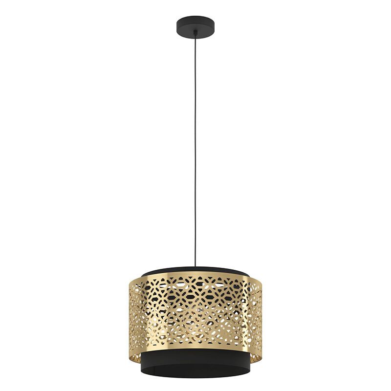 Messing retro hanglamp staal, Quincy Messing retro hanglamp staal, Quincy