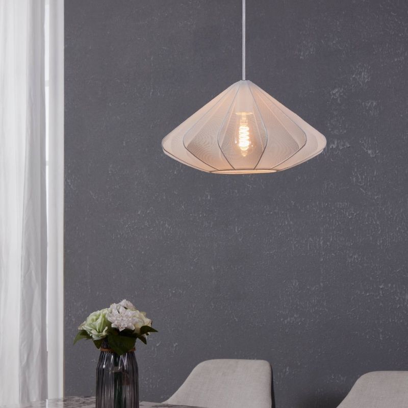 Witte industriële hanglamp staal, Agnese