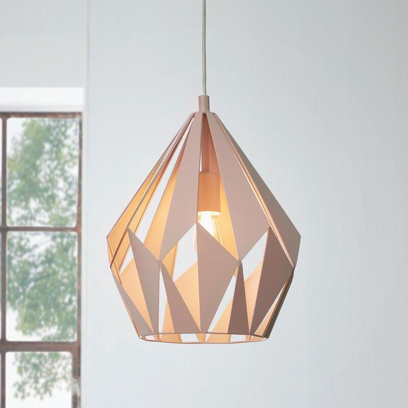 Roze design hanglamp metaal, Acri