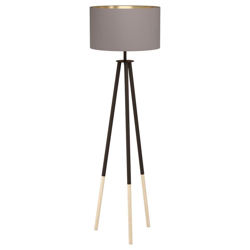 Bruine moderne driepoot vloerlamp, Anish, hout