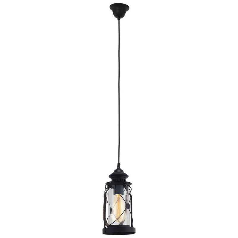 Zwarte vintage hanglamp glas, Abetone