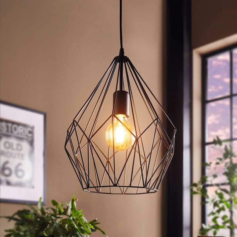 Zwarte industriële hanglamp metaal, Acri