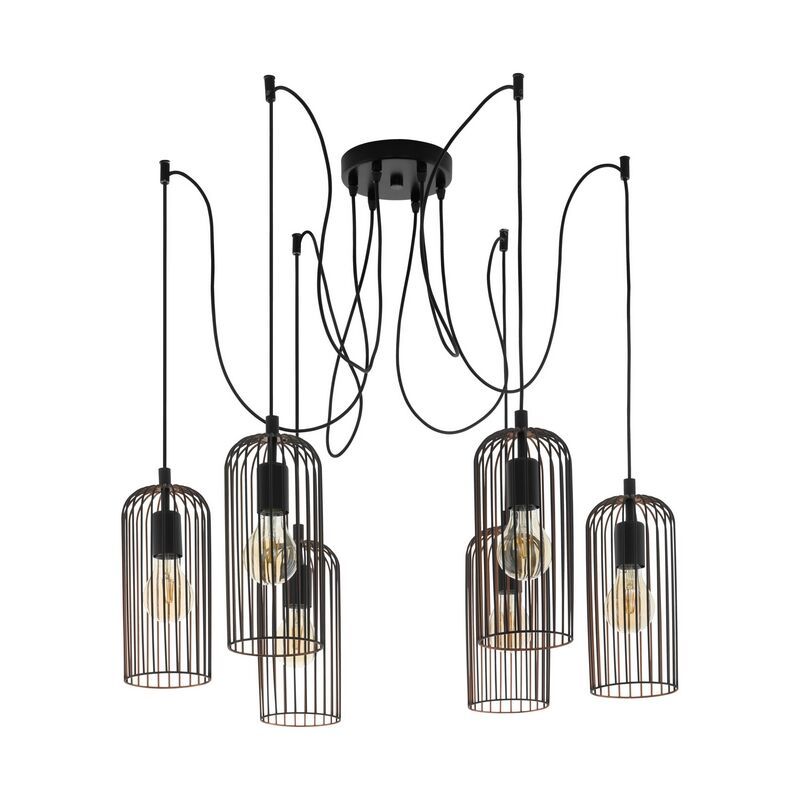 Zwarte industriële hanglamp staal, Silje