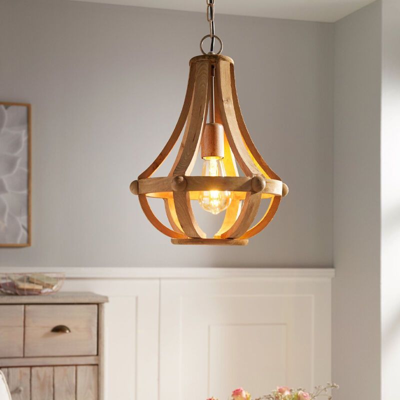 Houten hanglamp bruin, Adriano Houten hanglamp bruin, Adriano
