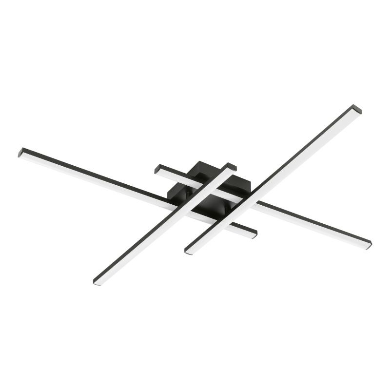 Zwarte design plafonnière kunststof, Vidya, 20W, 4000K LED, 3-staps dimbaar