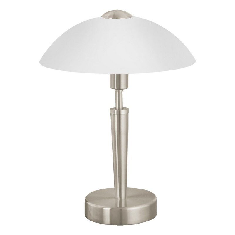 Nikkelen klassieke tafellamp glas, Miam, met touchdimmer Nikkelen klassieke tafellamp glas, Miam, met touchdimmer