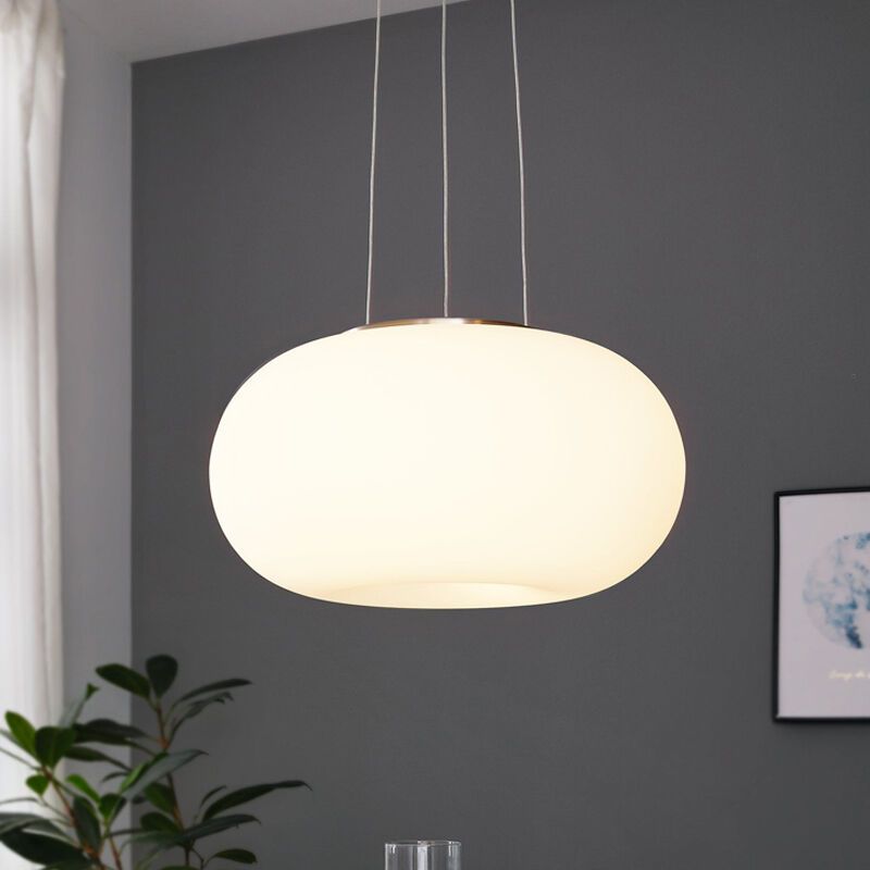 Nikkelen design hanglamp glas, Skyler