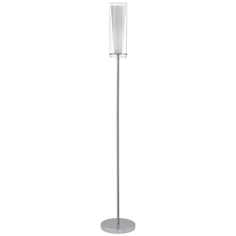 Chromen design vloerlamp glas, Barceno, met schakelaar