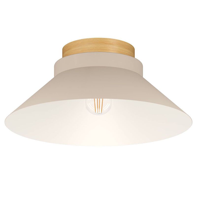 Beige plafondlamp hout, Lucy