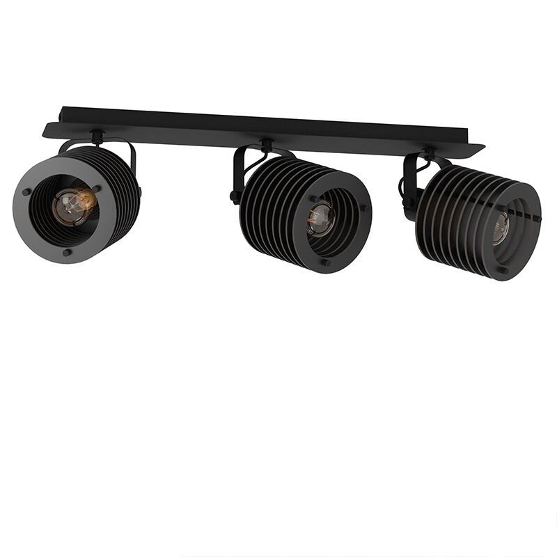 Zwarte industriële plafondspot hout, Randy