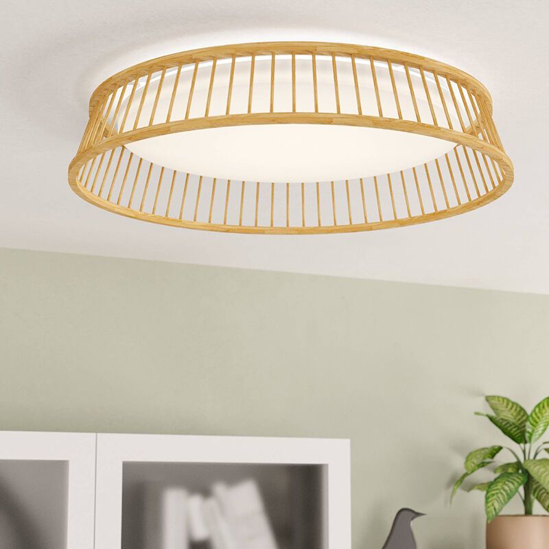 Landelijke plafonnière hout, Jolene, 20W, 3000K LED