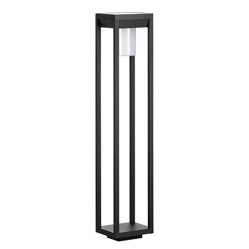 Zwarte moderne staande buitenlamp op zonne-energie aluminium, Kwame, 3,7W, 4000K LED, IP44