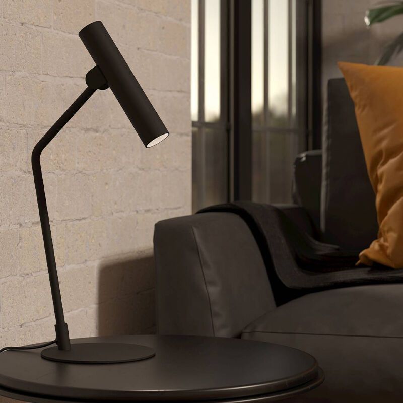 Zwarte moderne tafellamp aluminium, Aleyna, 5W, 3000K LED, met schakelaar Zwarte moderne tafellamp aluminium, Aleyna, 5W, 3000K LED, met schakelaar