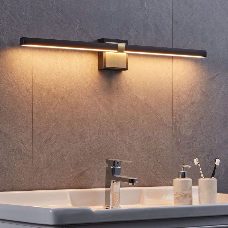Messing moderne badkamer wandlamp staal, Natasha, 17,5W, 3000K LED, IP44 Messing moderne badkamer wandlamp staal, Natasha, 17,5W, 3000K LED, IP44