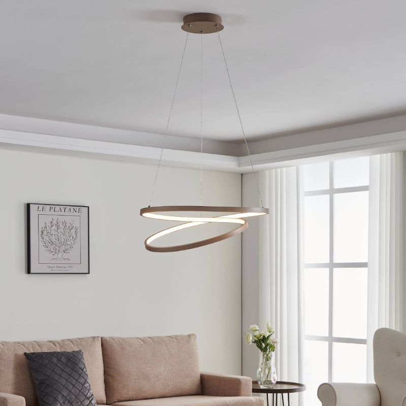 Beige moderne hanglamp aluminium, Ties, 36W, 3000K LED