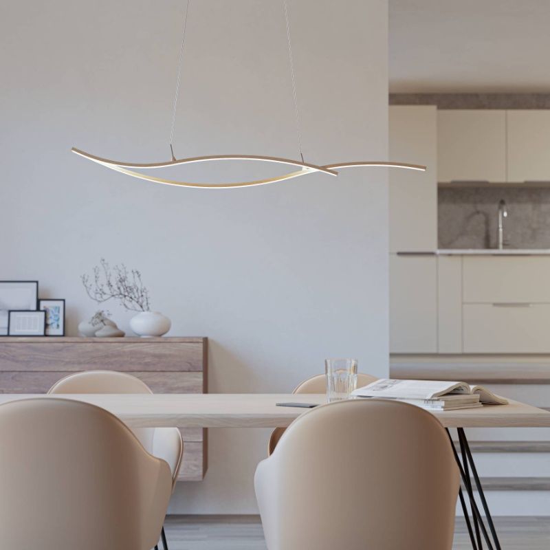 Bruine design hanglamp staal, Tevin, 20W, 4000K LED Bruine design hanglamp staal, Tevin, 20W, 4000K LED