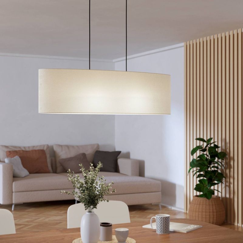 Zwarte moderne hanglamp stof, Siham