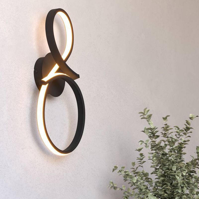 Zwarte moderne wandlamp aluminium, Thekla, 11,4W, 3000K LED