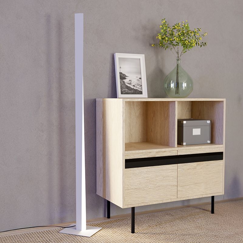 Witte design vloerlamp kunststof, Birkan, 10,5W, RGBW LED, met afstandsbediening