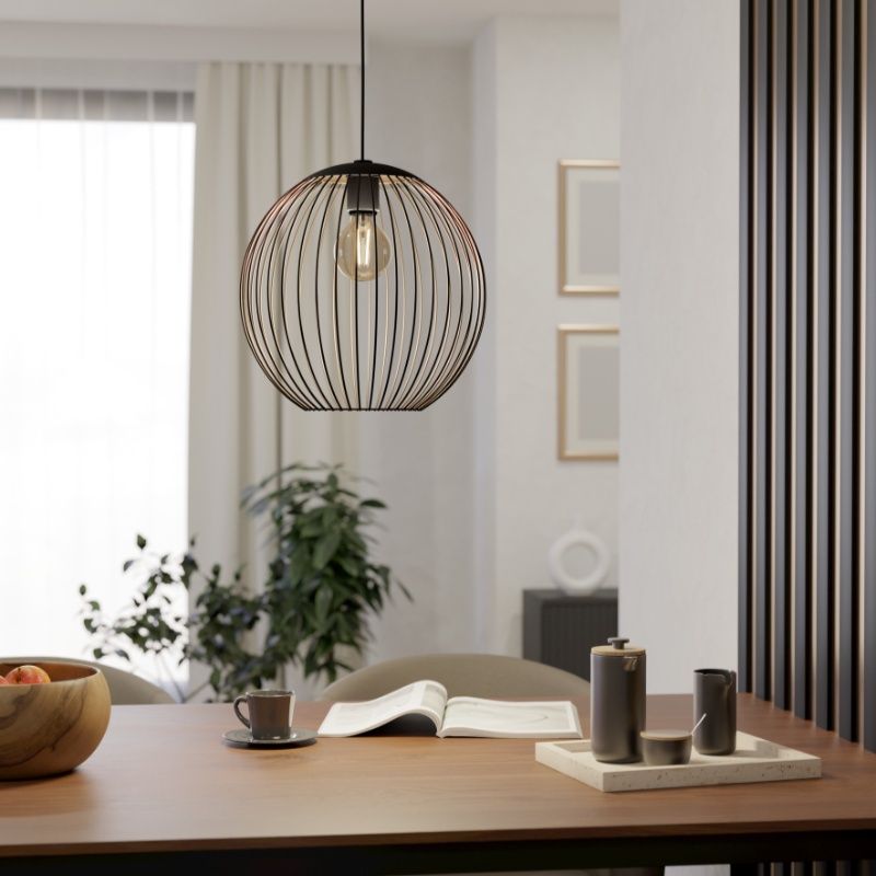 Koperen industriële hanglamp staal, Aage