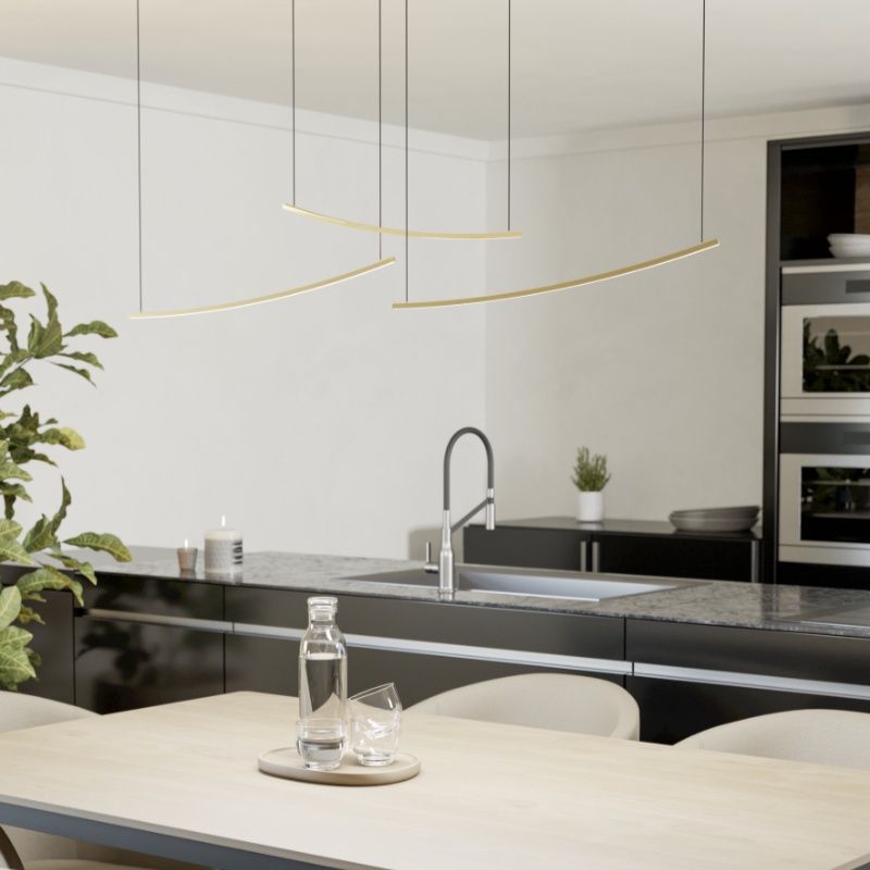 Messing moderne hanglamp kunststof, Vilko, 22W, white switch LED