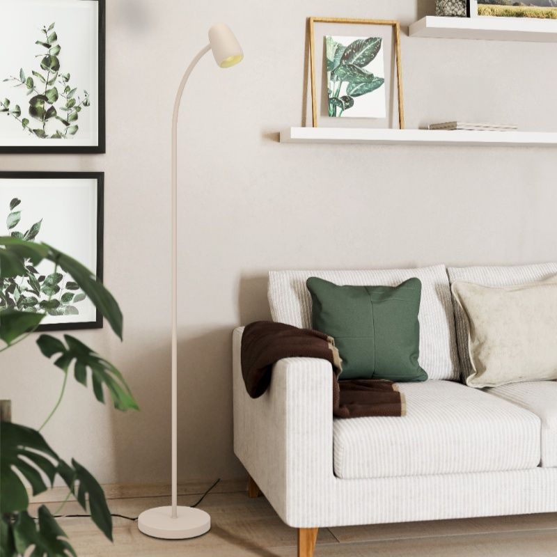 Bruine moderne vloerlamp staal, Sahila, met schakelaar Bruine moderne vloerlamp staal, Sahila, met schakelaar