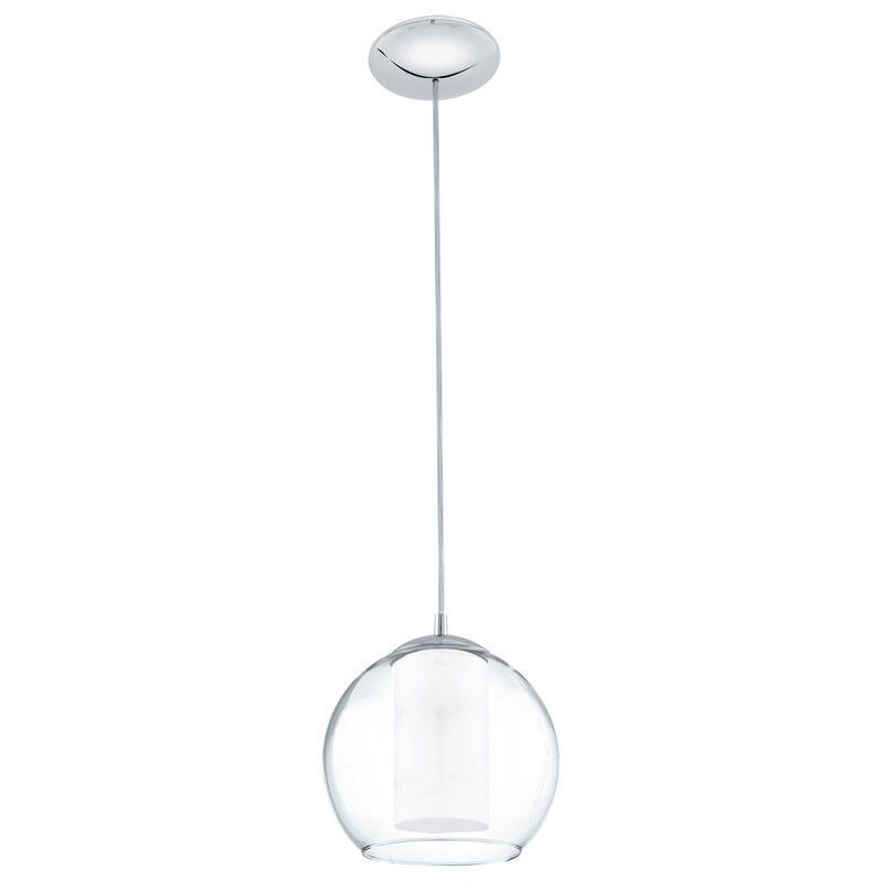 Chromen design hanglamp glas, Silvijn