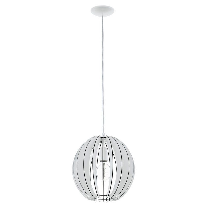 Witte landelijke hanglamp hout, Bergama