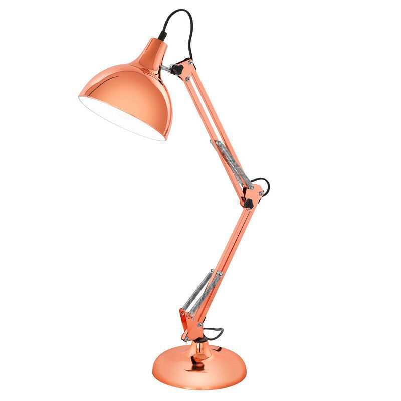 Koperen industriële bureaulamp metaal, Josha, met schakelaar Koperen industriële bureaulamp metaal, Josha, met schakelaar