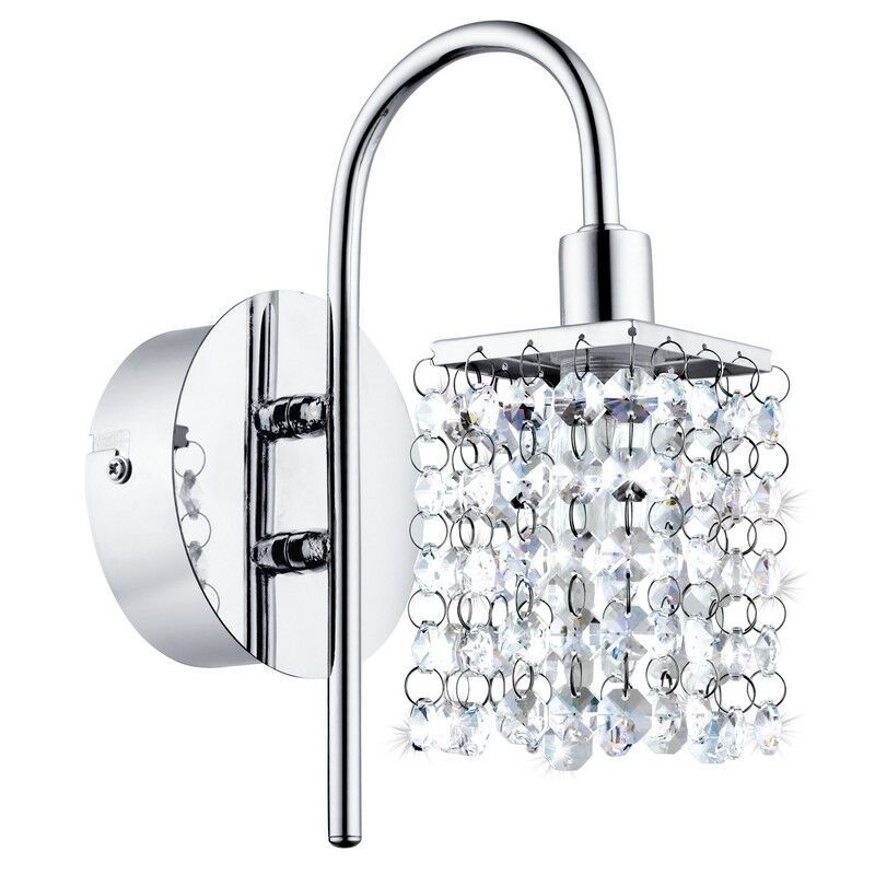 Chromen design wandlamp kristal, Almedina, IP44 Chromen design wandlamp kristal, Almedina, IP44
