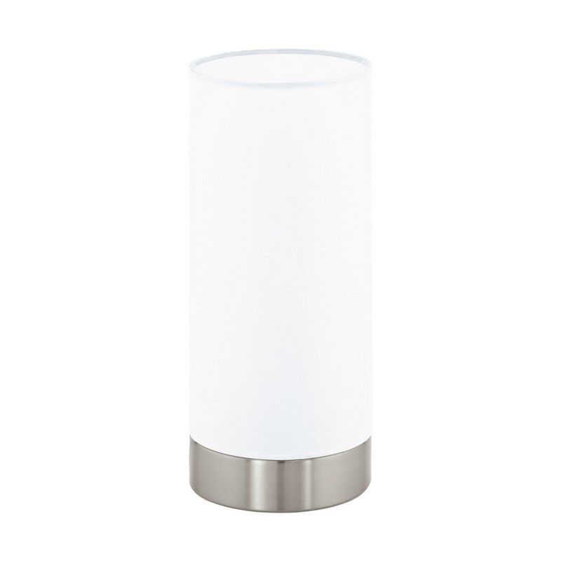 Witte moderne tafellamp stof, Abano, met touchdimmer