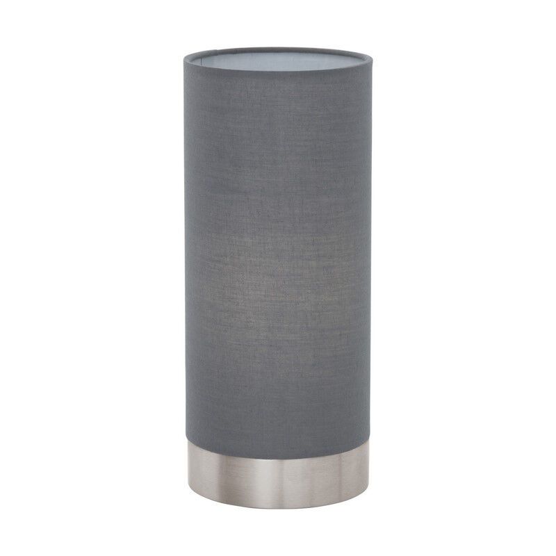 Grijze moderne tafellamp stof, Abano, met touchdimmer