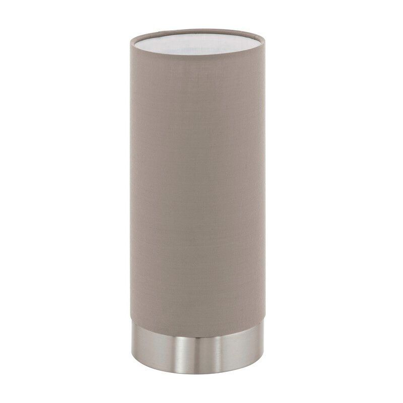 Taupe moderne tafellamp stof, Abano, met touchdimmer