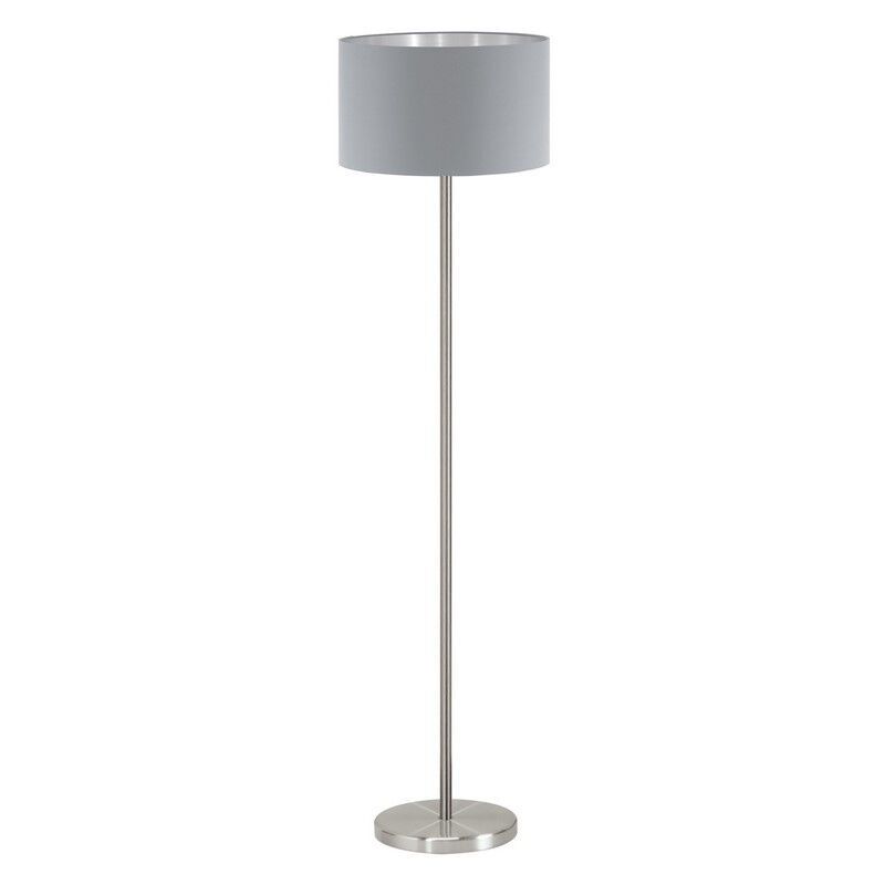 Grijze moderne vloerlamp stof, Terme, met schakelaar Grijze moderne vloerlamp stof, Terme, met schakelaar
