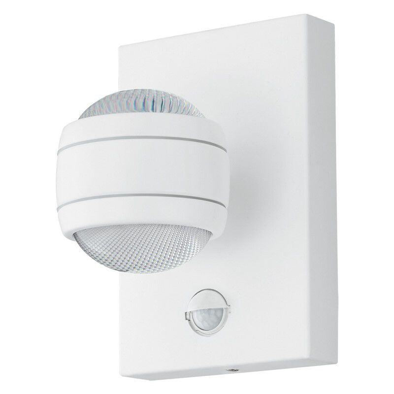 Witte buiten wandlamp met bewegingssensor kunststof, Bastien, IP44