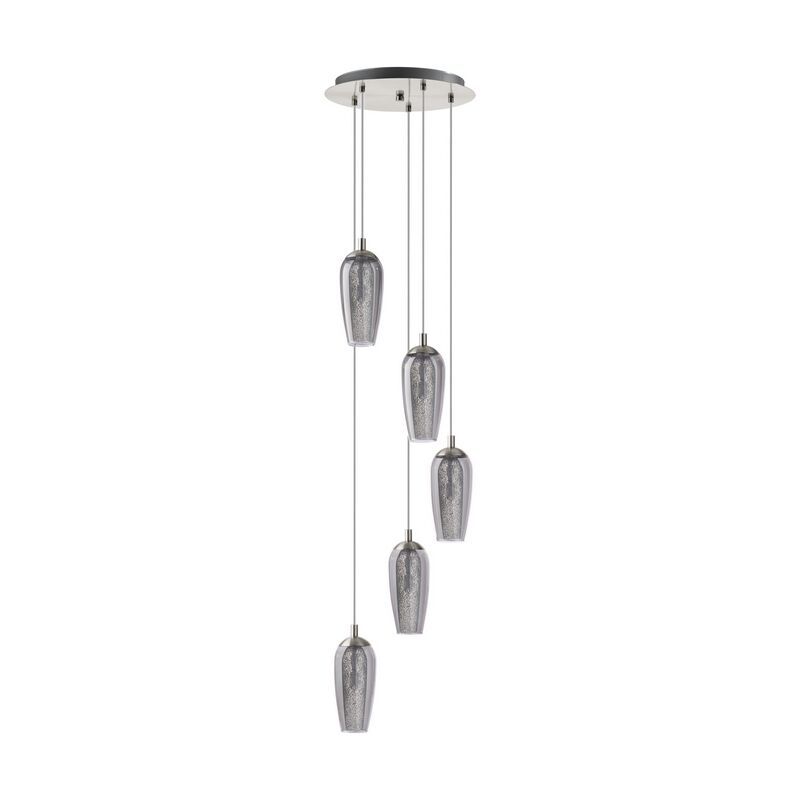 Nikkelen design hanglamp glas, Olcay Nikkelen design hanglamp glas, Olcay