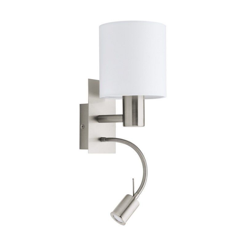 Witte moderne wandlamp stof, Abano, met schakelaar