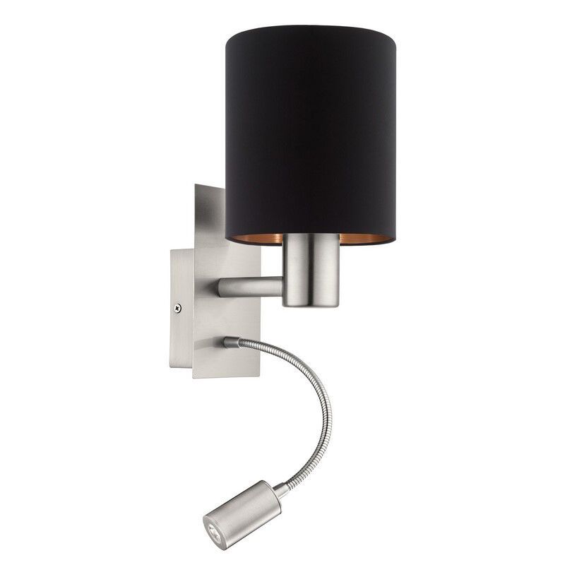 Koperen moderne wandlamp stof, Abano, met schakelaar Koperen moderne wandlamp stof, Abano, met schakelaar